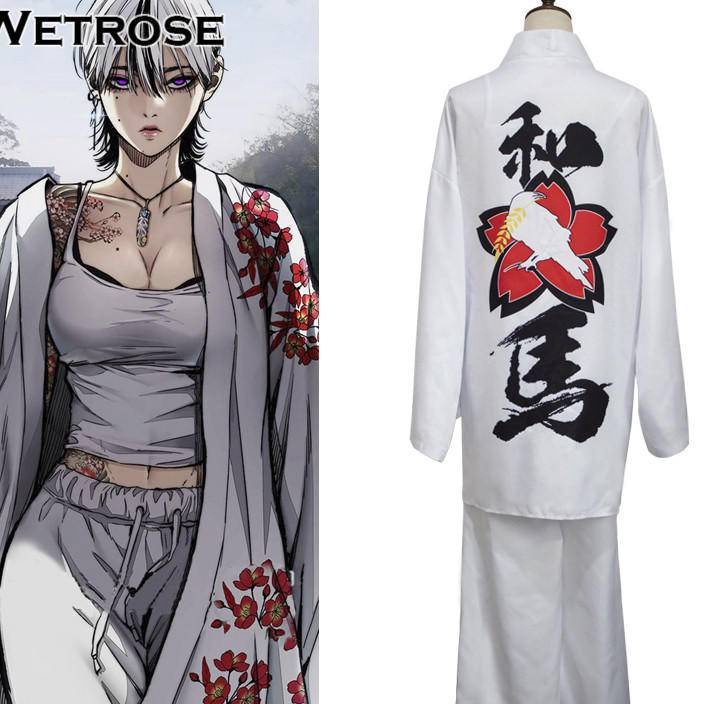 GROSIR WetroseDakeda Shirokane Wind Breaker Manhwa Cos Webtoon Womens Costume Cosplay Set Kostum Wan
