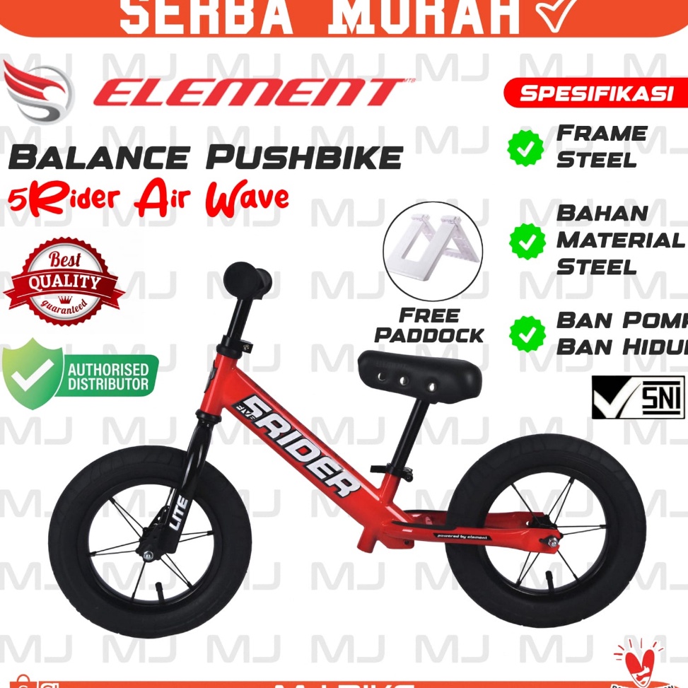 KODE O93U Sepeda BALANCE BIKE ELEMENT PUSH BIKE 5RIDER Frame Besi Ban Pompa  Ban Eva
