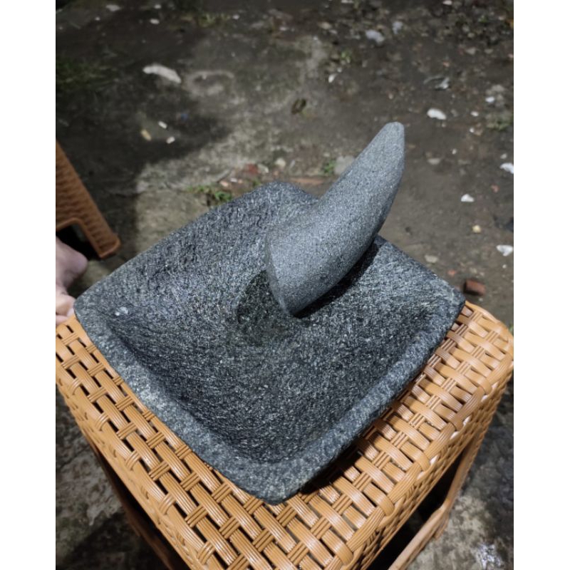 COBEK KOTAK 20 CM ASLI BATU FREE MUTHU