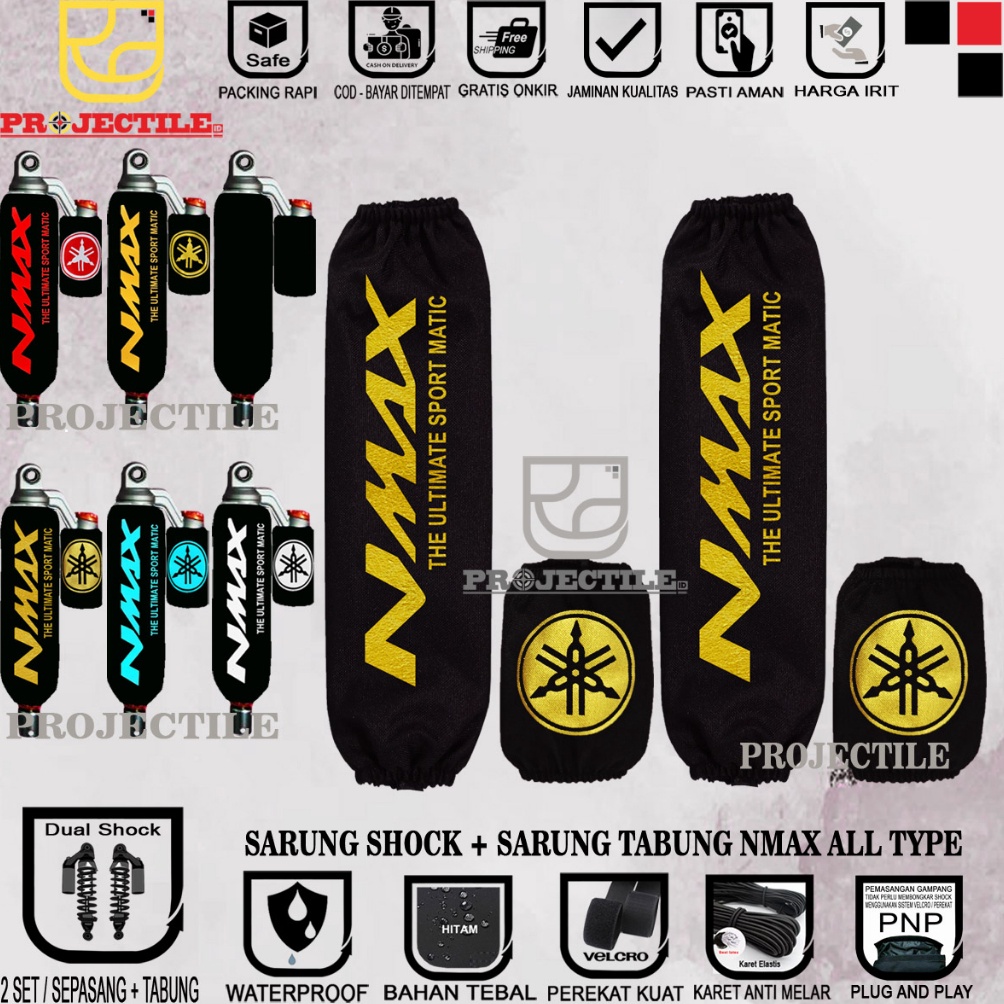 KODE K57Y Sarung Shock Plus Sarung Tabung Nmax sarung shockbreaker cover shock Belakang YAMAHA NMAX 