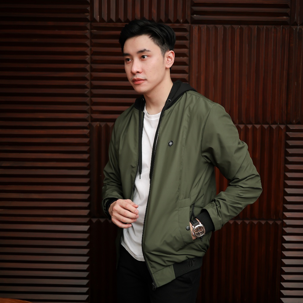 Scarmory Jaket Pria Nikolai Green Jaket Outdoor Anti Air