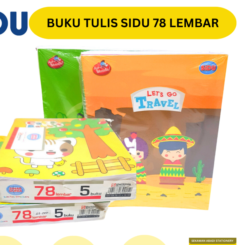 

Sidu Buku Tulis Garis 78 Lembar - 1 Pack isi 5 Buku & 1 Pcs