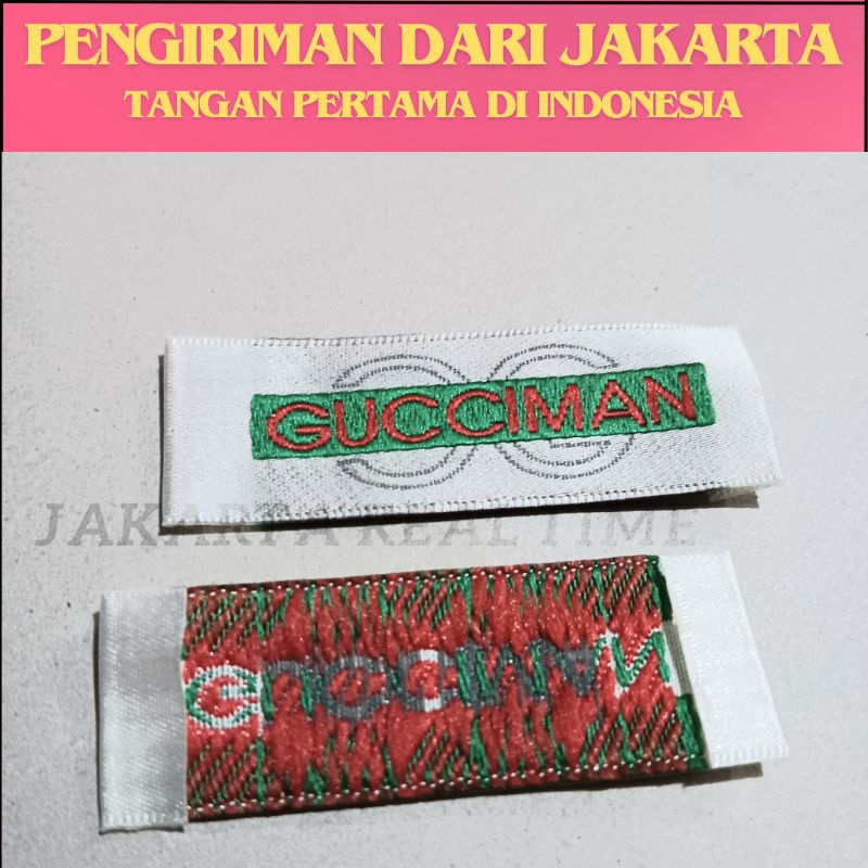 

5pcs) gucci man vintage label tag woven demask