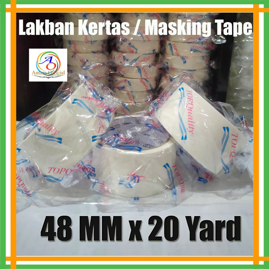 

Masking Tape 48 mm x 20 yard Lakban Kertas 2 Inchi Kualitas Bagus