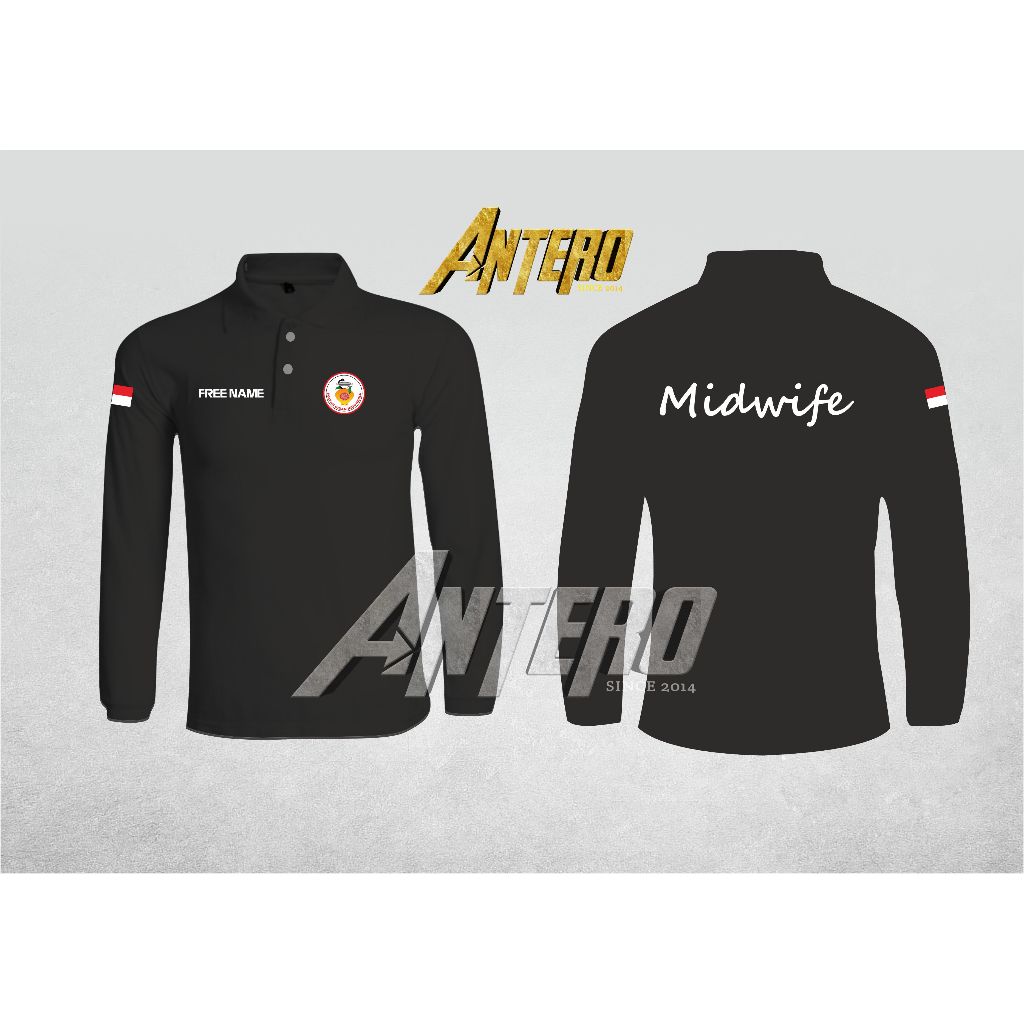 Kaos Polo Kaos Kerah Polo Shirt Lengan Panjang Bidan Midwife