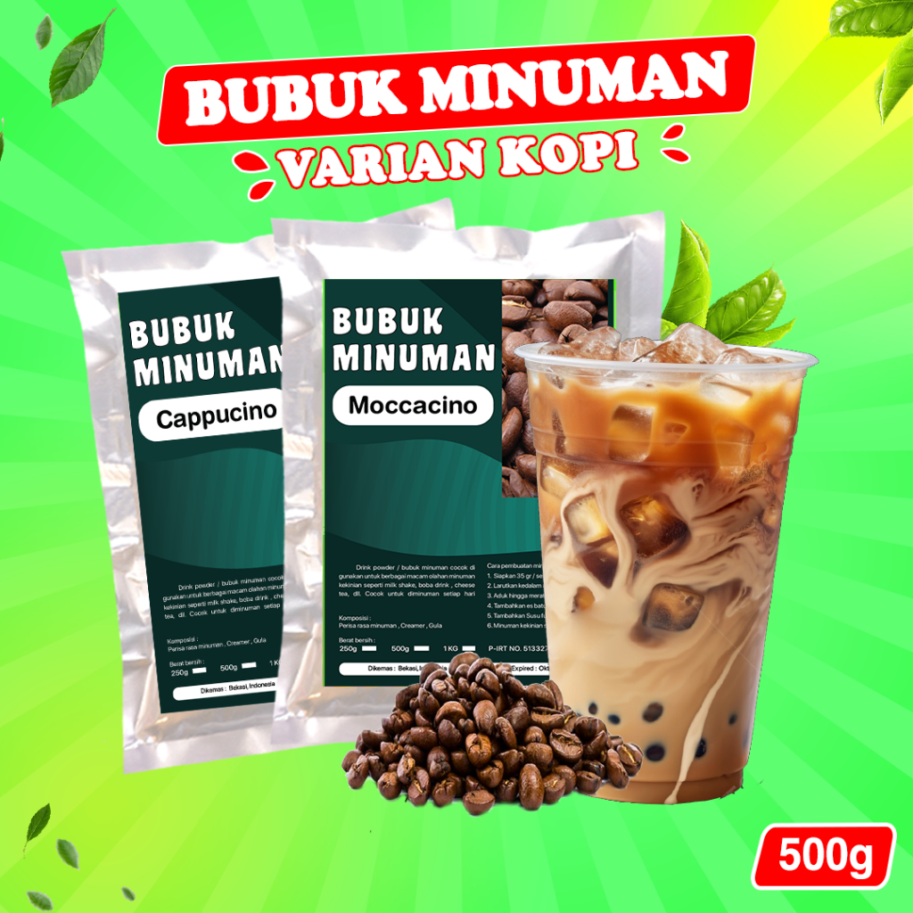 

BUBUK MINUMAN RASA 500GR / SERBUK MINUMAN VARIAN KOPI 500GR / BUBUK MINUMAN ANEKA VARIAN KOPI 500GR