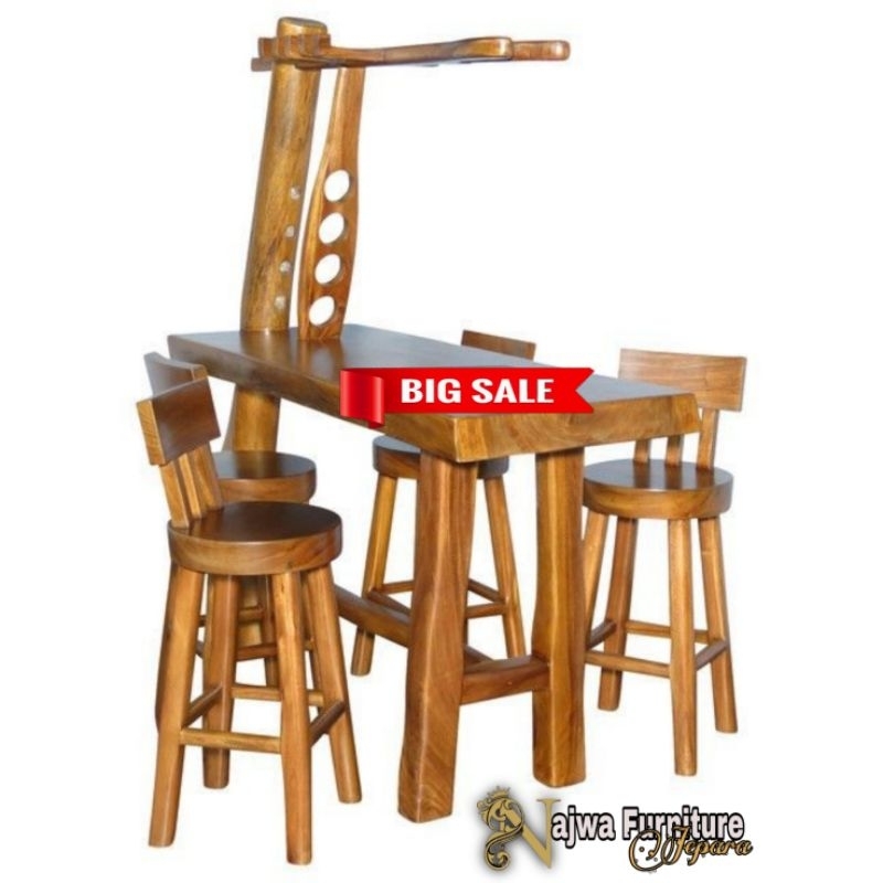 MEJA BAR TREMBESI MEJA BAR CLASIC MODERN KURSI BAR SET