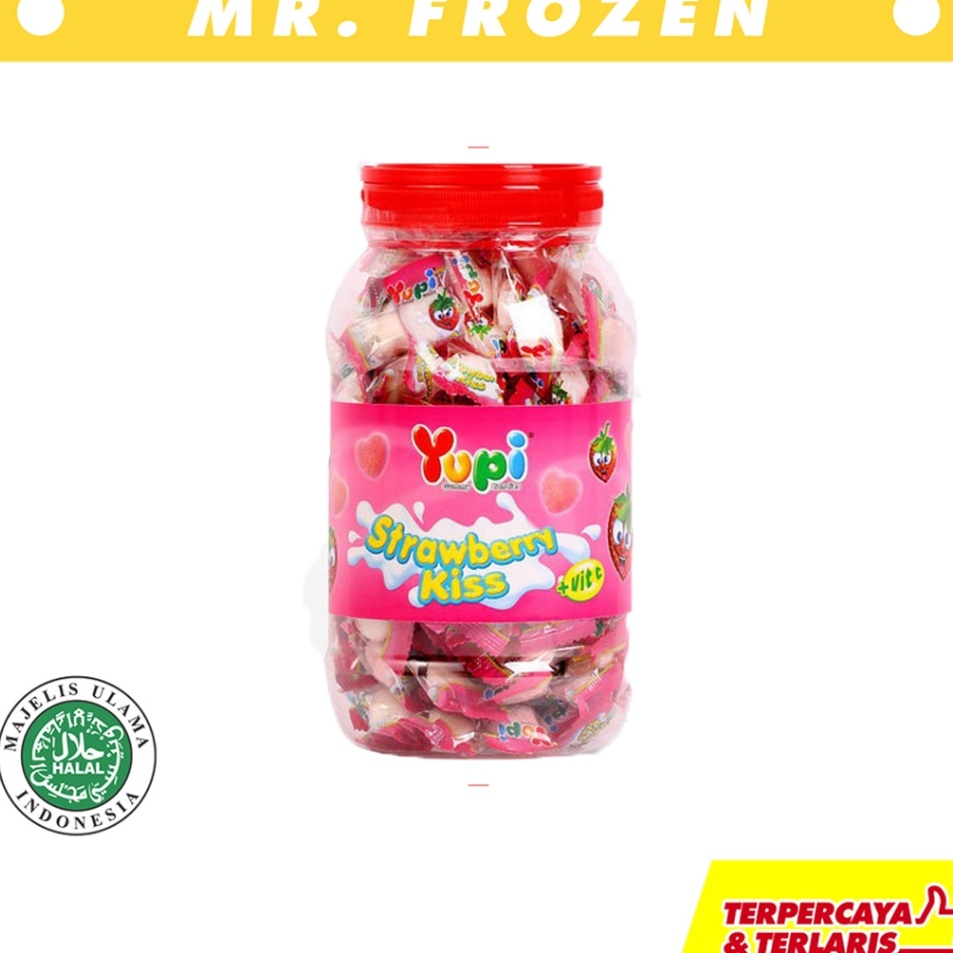 

Makin murah YUPI LOVE TOPLESJAR CANDY STRAWBERRY KISS Isi 125pcs