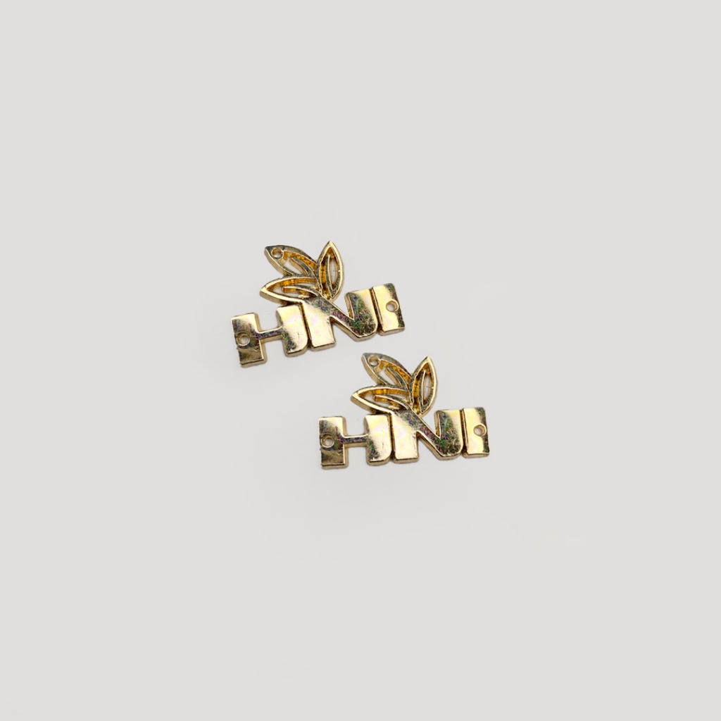 LABEL CUSTOM METAL LOGAM LOGO HIJAB TAS MERK ZINC ALLOY