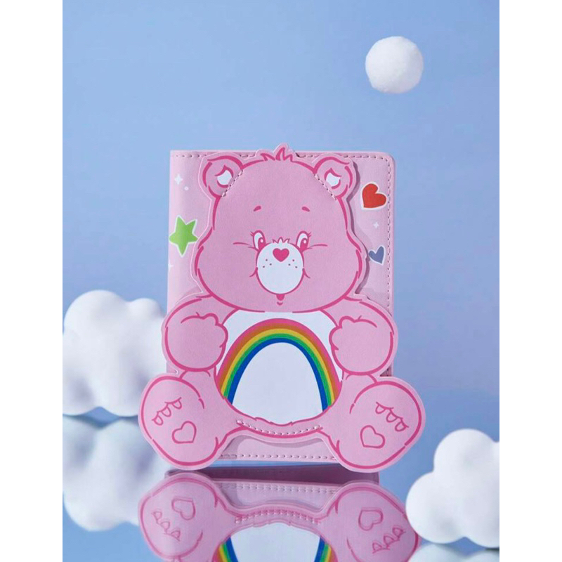 SHEIN X Care Bears Cute Cartoon Printed Small Pink Pvc Passport Case Anti-lost Travel Wallet