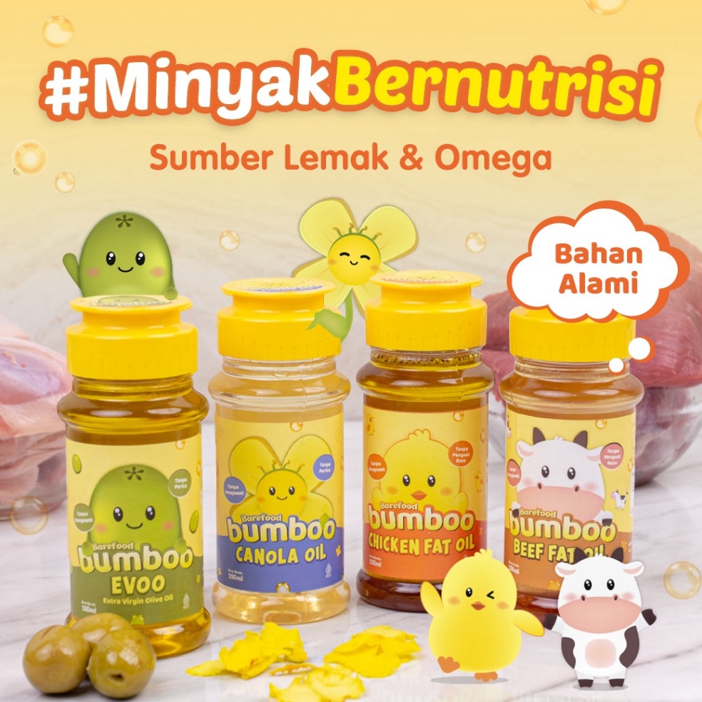 

Semangat Abis BUMBOO Minyak Bahan Alami Bernutrisi Sumber Lemak Omega 369 BB Booster Tanpa Perisa Pengawet Tumis atau Topping