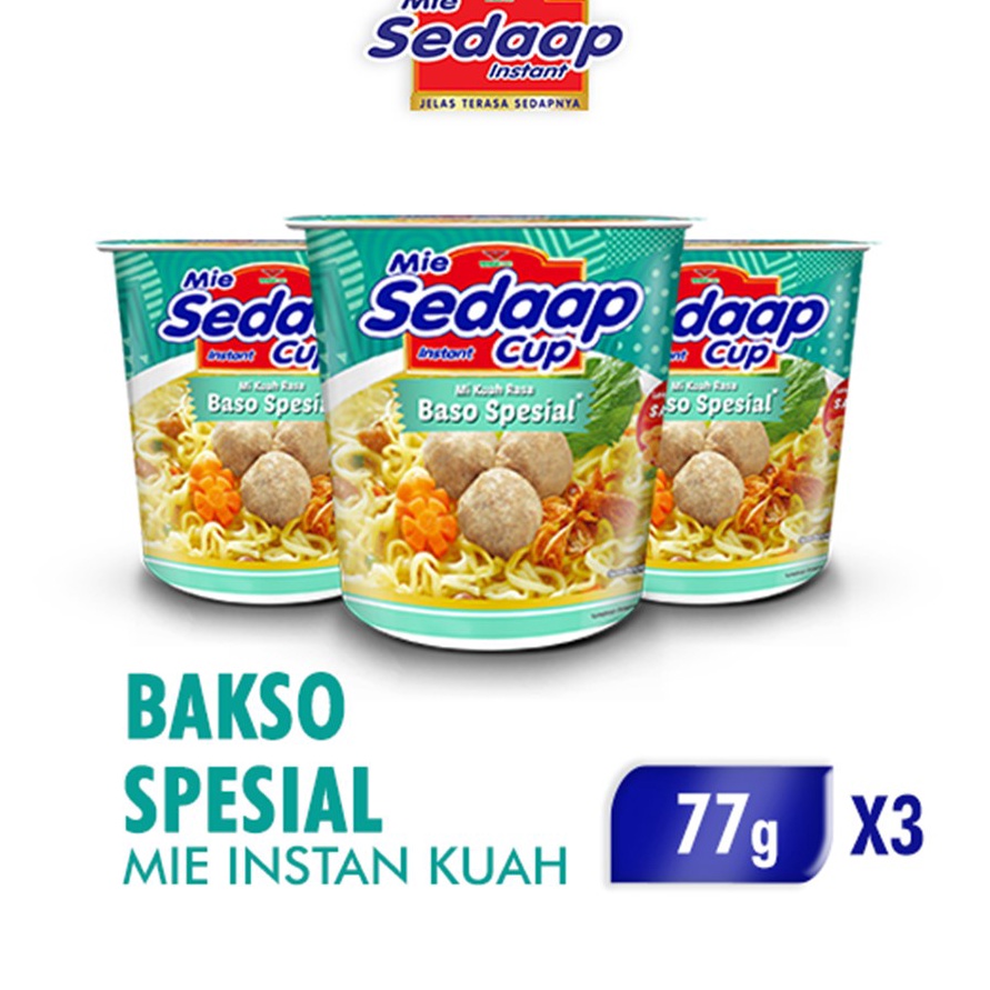 

Terbaru Sedaap Mie Instan Cup Bakso Spesial 77 gr x3