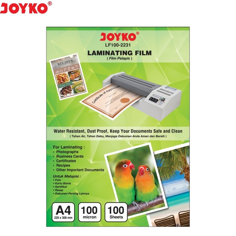 

Garansi Pembayaran Plastik Laminating A4 Joyko