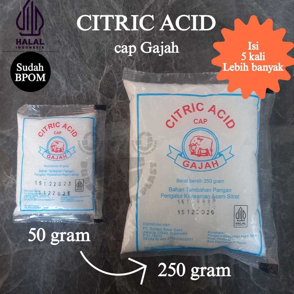 

Mau Hemat Citric Acid Citrun acid Asam Sitrun Asam Sitrat 25g dan 5g