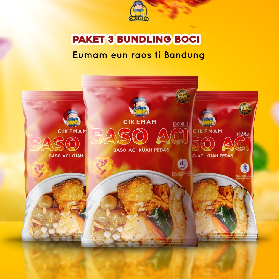 

Harga Miring CikEmam Paket Baso Aci 3 Pcs Boci Kuah Pedas Chili Oil Siomay Lidah Cuanki Seblak Batagor Mie Gurih Original Makanan Instant Halal Cikemam