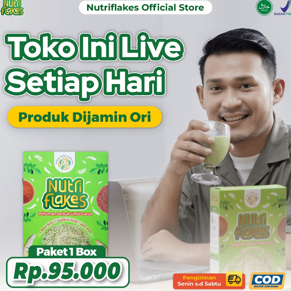 

Discount Nutriflakes Sereal Umbi Garut Membantu Meredakan Asam Lambung Paket 1 Box