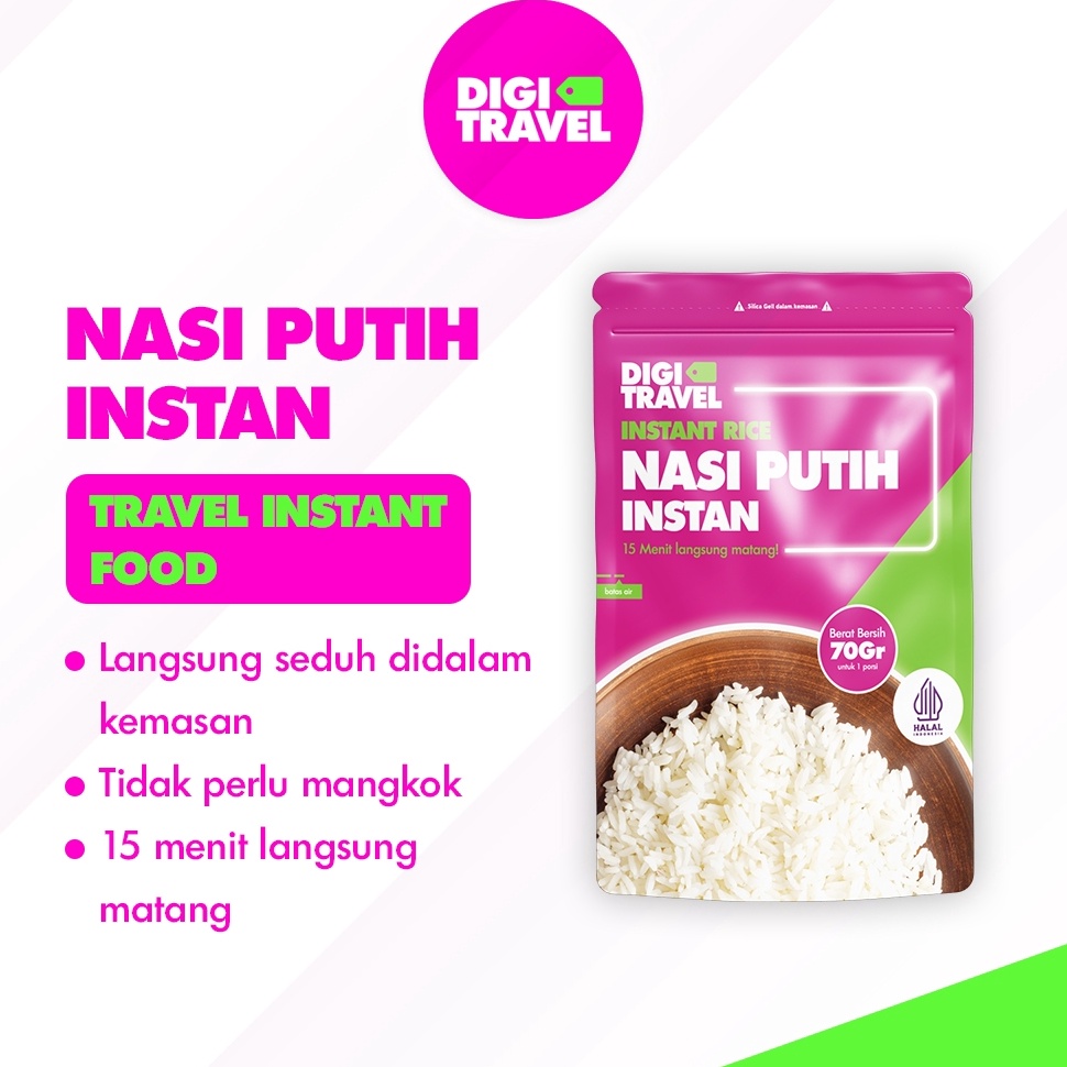 

Barang baru DIGI TRAVEL Nasi Putih Instan Makanan Instan Siap Saji Travel Food Nasi Instan Digi Nasi Instan