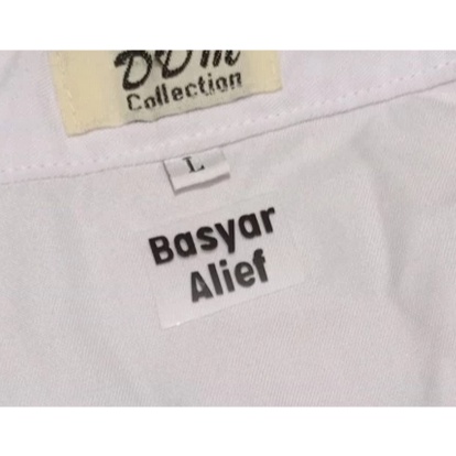 

Grosir Khusus STIKER BAJU KAIN NAMA ANAK SEKOLAH PESANTREN ASRAMA SETRIKA IRON PATCH SABLON CUSTOM NAMA ANAK