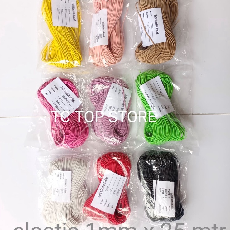 

Diskon Pemesanan Tali karet bulat 1mm tali elastis tali string panjang 25 meter