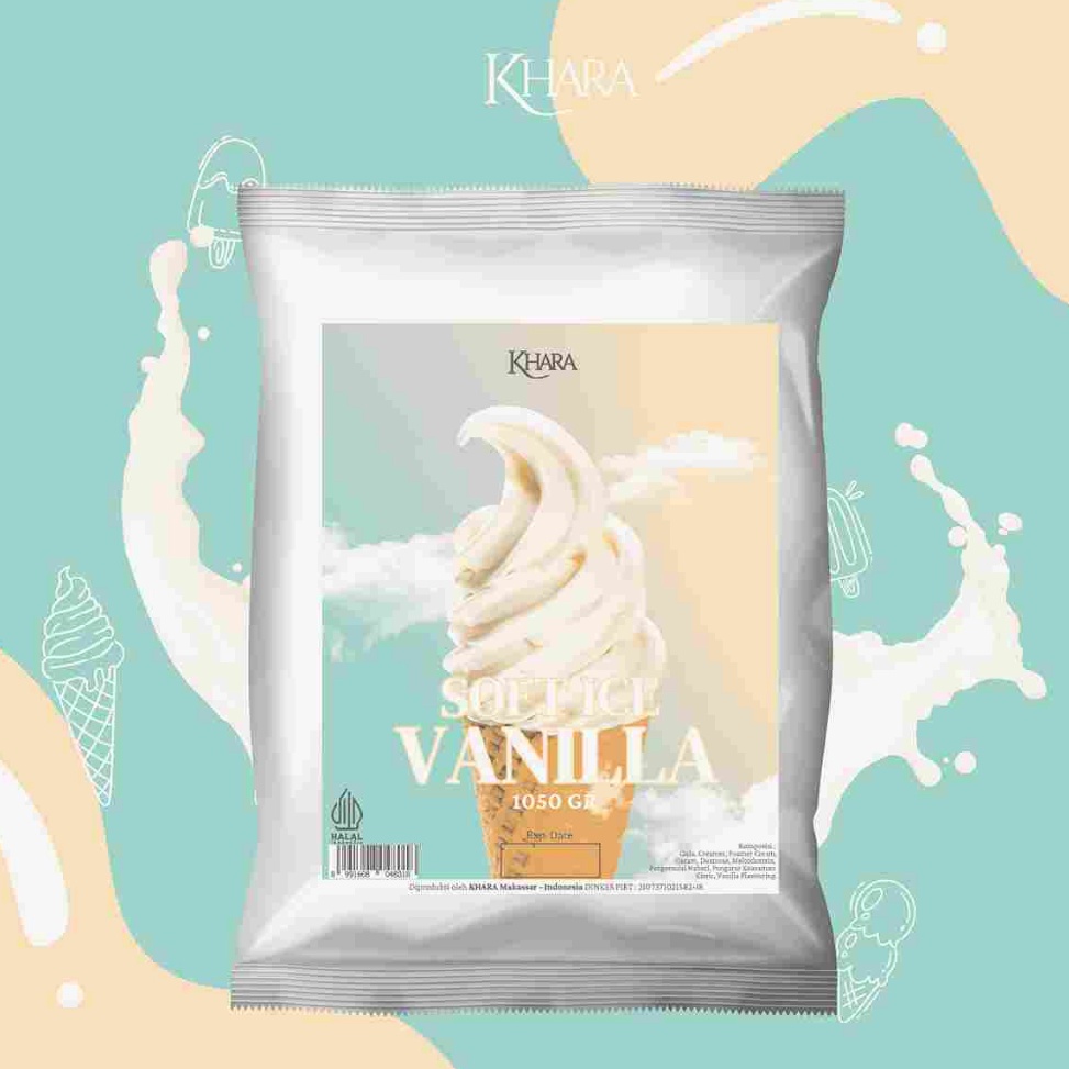 

Makin laris Khara Soft Ice Cream Vanilla Powder 15g Bubuk Ice Cream Rasa Vanilla 15gr