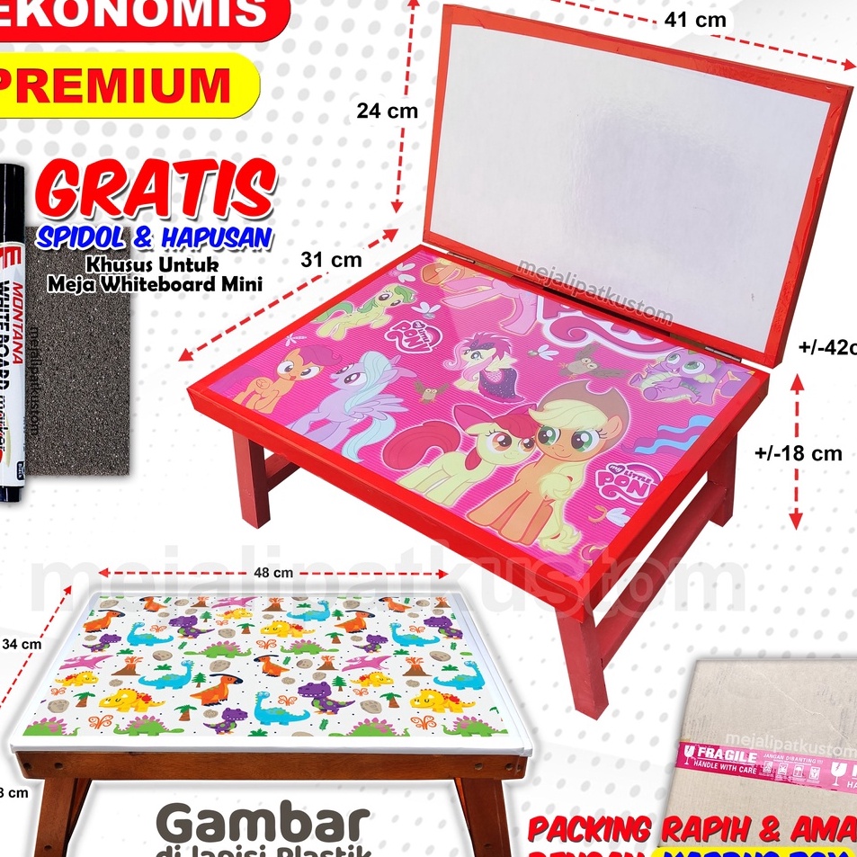 

Super Spesial Meja Belajar plus papan tulis Lipat Karakter Anak Minimalis gratis spidol dan penghapus gambar lapis plastik packing kardus