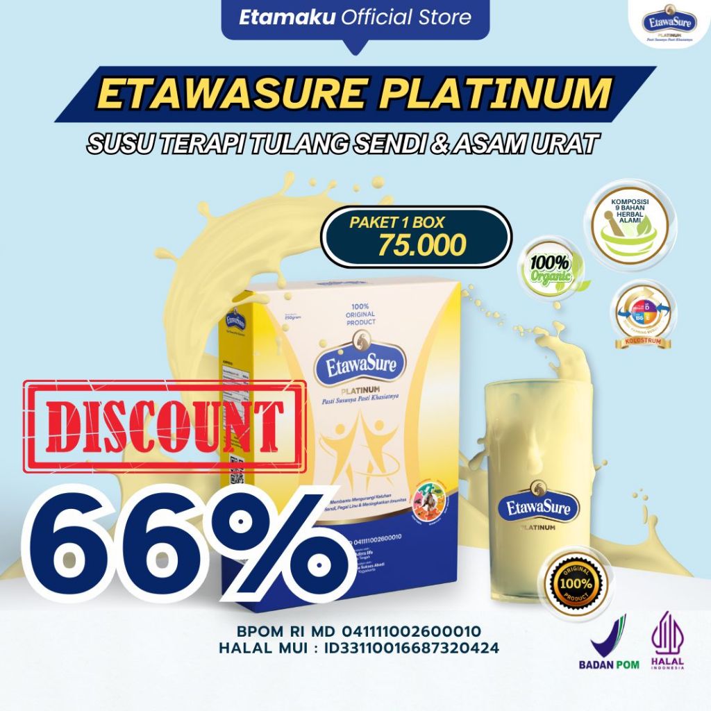 Susu Kambing Etawa Bubuk Etawasure Platinum Untuk Nyeri Sendi Tulang dan Asam Urat isi 250gram