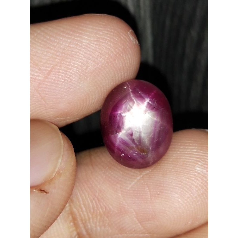 Natural Ruby Star 12x10x6 mm 8.55 Ct Merah Delima Bintang Super Kristal Fatwa Jumbo Oval Cabochon Co