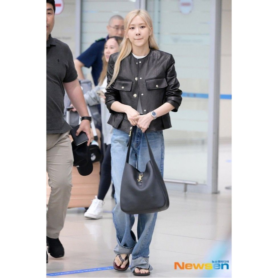 Blackpink Rose Leather Blazer Jaket Semi Kulit Replika Wanita