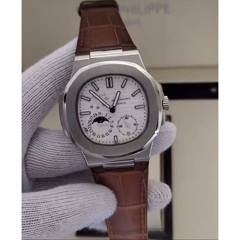 JAM TANGAN PRIA/COWOK PATEK PHILIPPE MANUAL WINDING COKELAT SILVER PREMIUM JAPAN AAA 42mm #Jamtangan