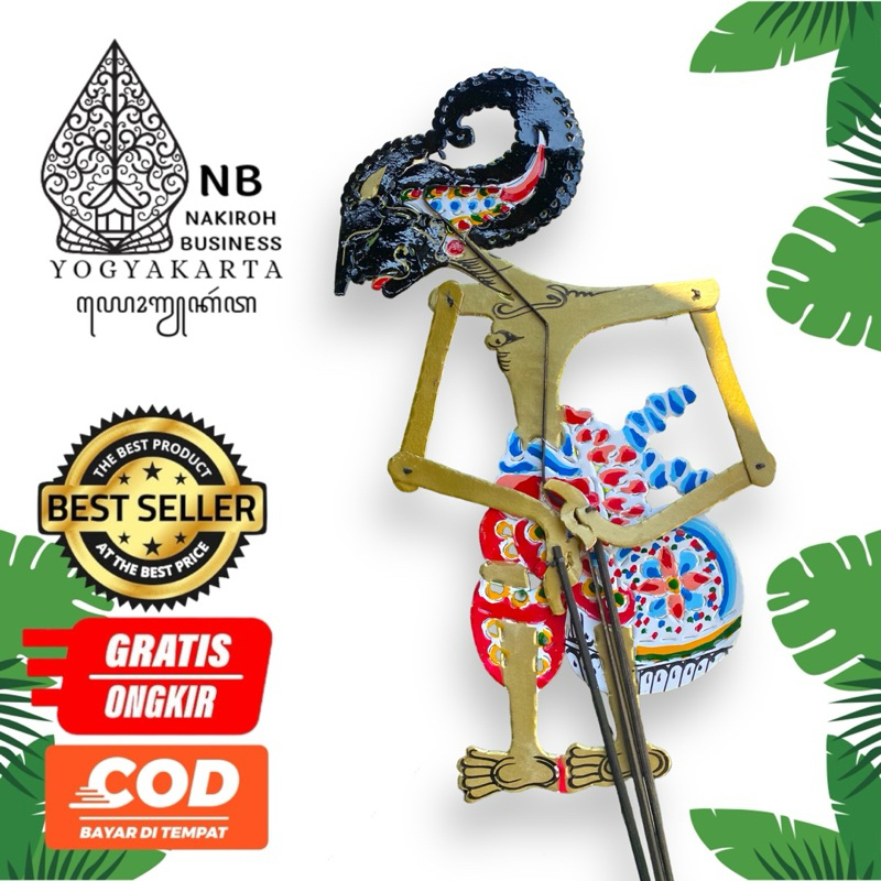 NAKIROHBUSINESS Wayang Kulit Sapi Tebal ARJUNA -+45cm Standar Dalang