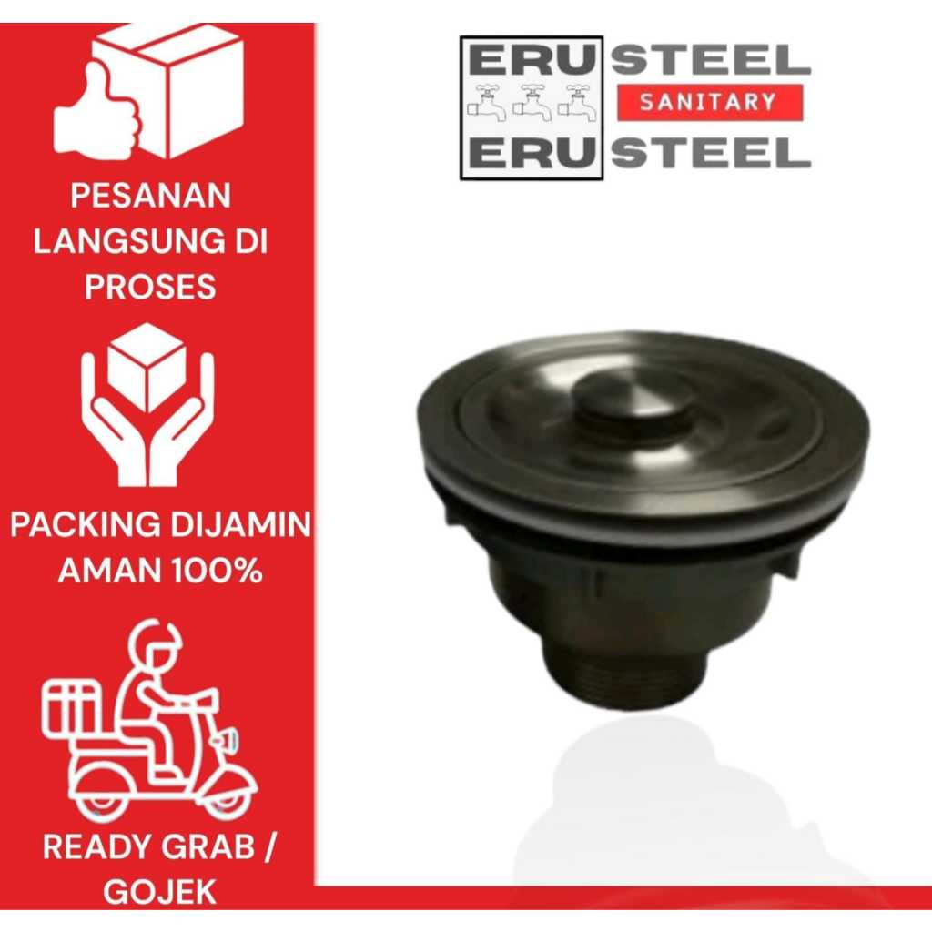 ERUSTEEL Afur Stainless Steel Kecil / Saringan Pembuangan Wastafel Bak Cuci Piring
