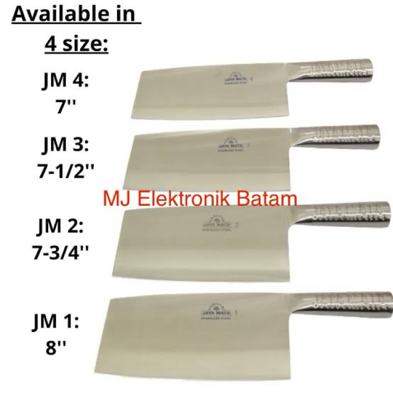 KOTA BATAM - JAYAMATA MALAYSIA Parang Stainless Steel Cleaver Knife Tebal Mantap