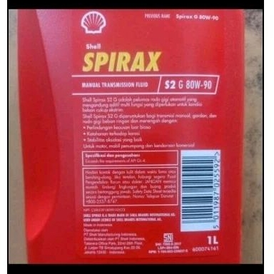 oli porsneling ,oli gear, 80w90 shell spirax