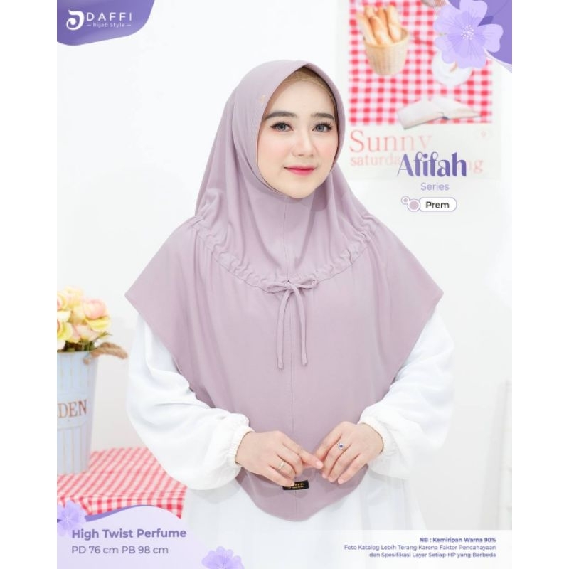hijab Afifah serut Jumbo terbaru by Daffi