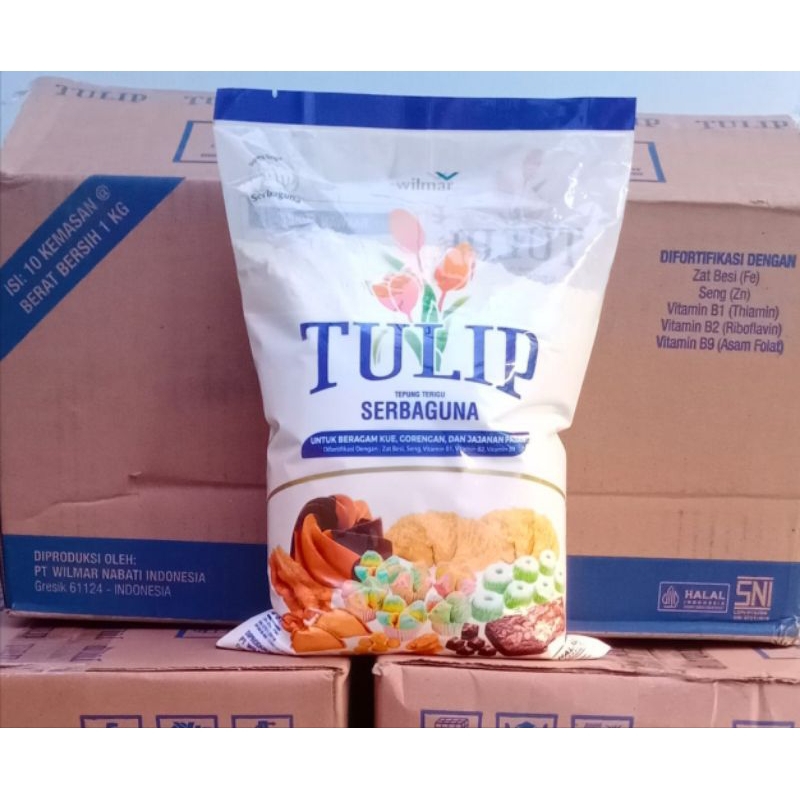 

Tepung tulip kemasn 1kg tepung berkualitas bisa utk gorengan, kue kering dan lain2