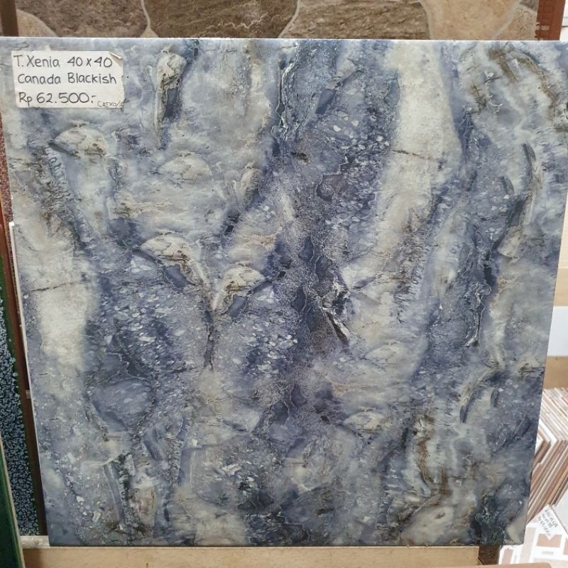keramik lantai teras kamar tidur ruang tamu rumah XENIA 40x40 CANADA BLACKISH