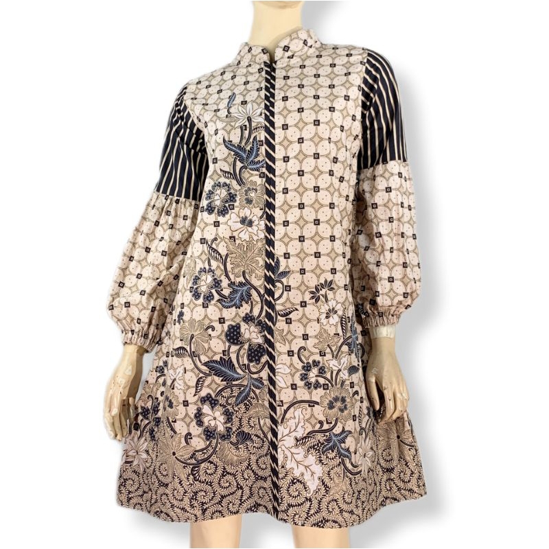 Elzaeda Tunik Batik Wanita Busui Resleting Depan Ukuran Jumbo LD 120,130,140,150