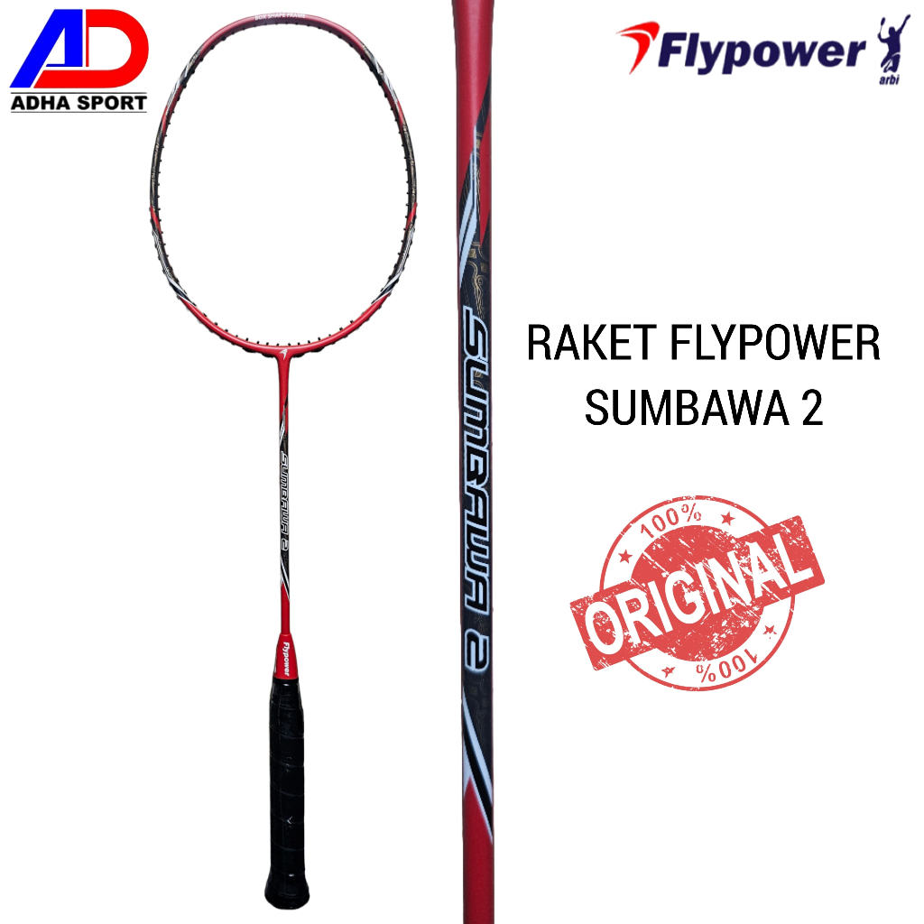 RAKET BADMINTON FLYPOWER SUMBAWA 2 ORIGINAL BULUTANGKIS  HARGA MURAH SURABAYA ADHA SPORT