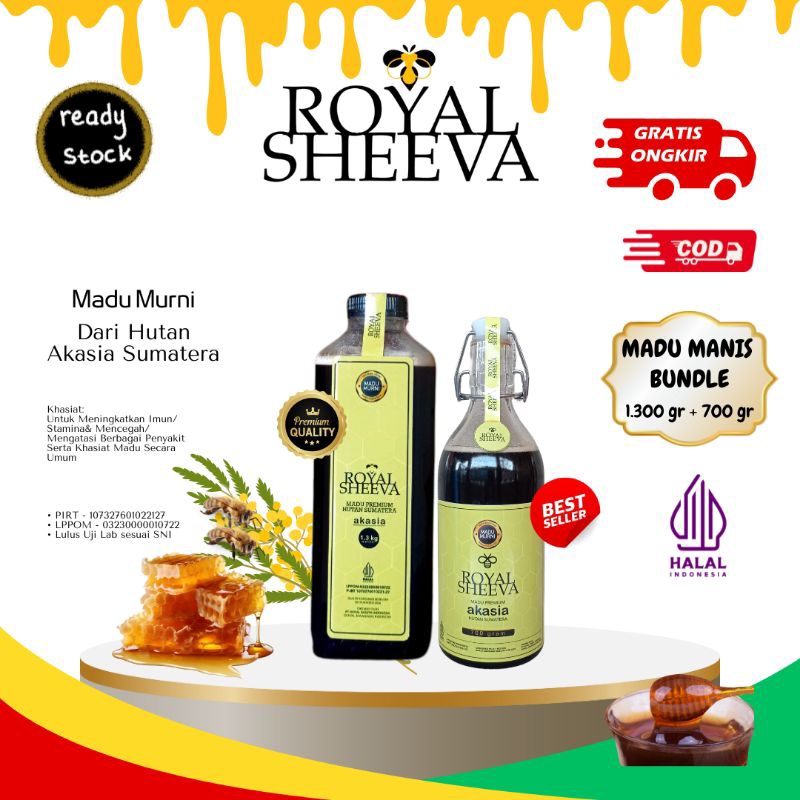 

bundle madu madu murni royal sheeva 2.000 gr halal mui madu asli hutan akasia sumatera paket hemat