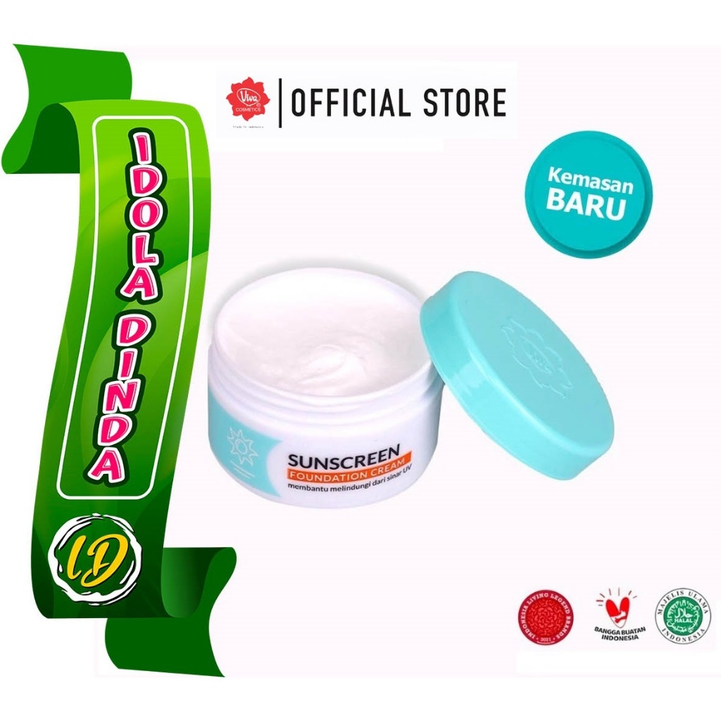 VIVA SUNSCREEN FOUNDATION 22 GRAM / SUNBLOCK / TABIR SURYA