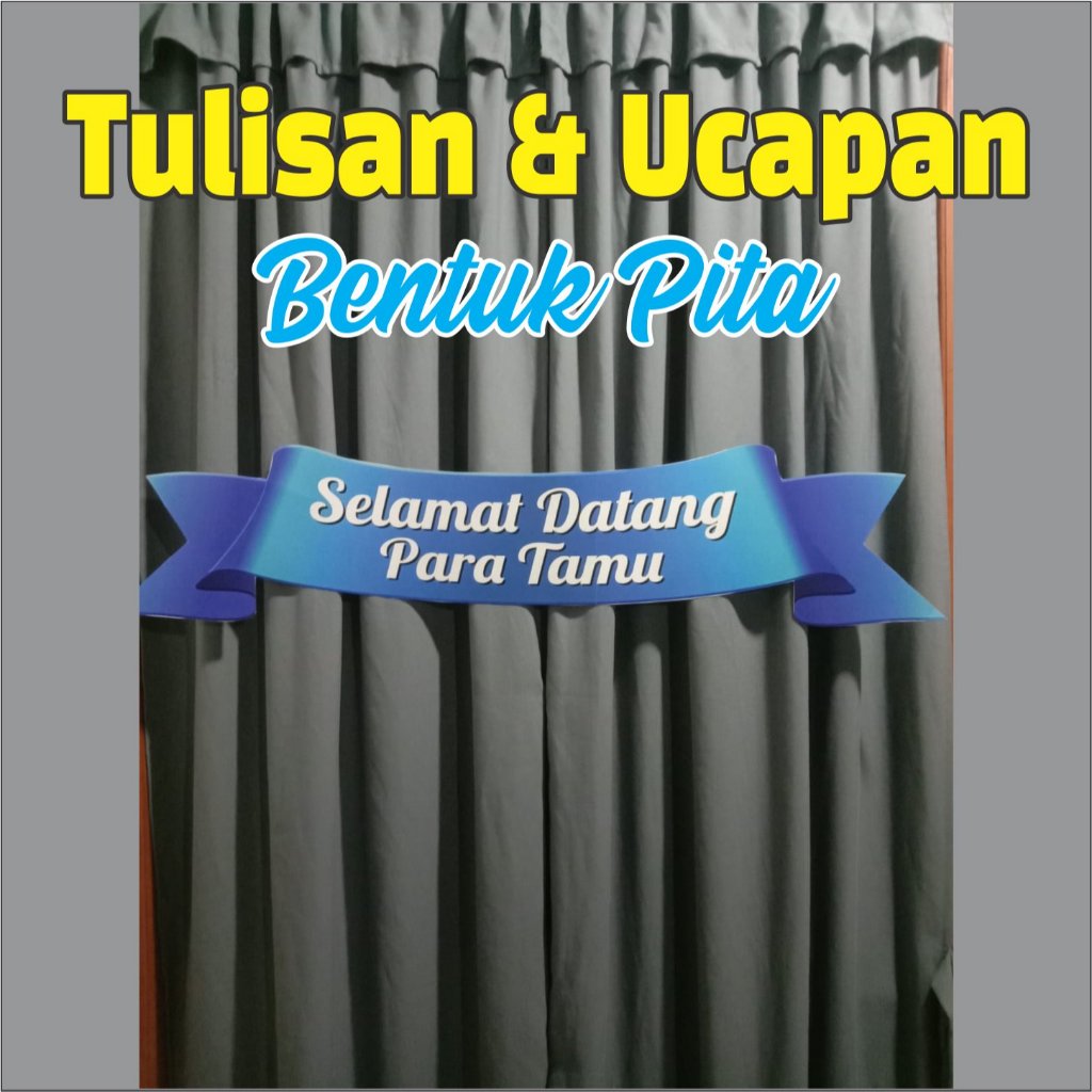 Tulisan Nama Ucapan Dekorasi Pernikahan Khitanan Tedhak Siten market day hiasan dinding Bentuk Pita