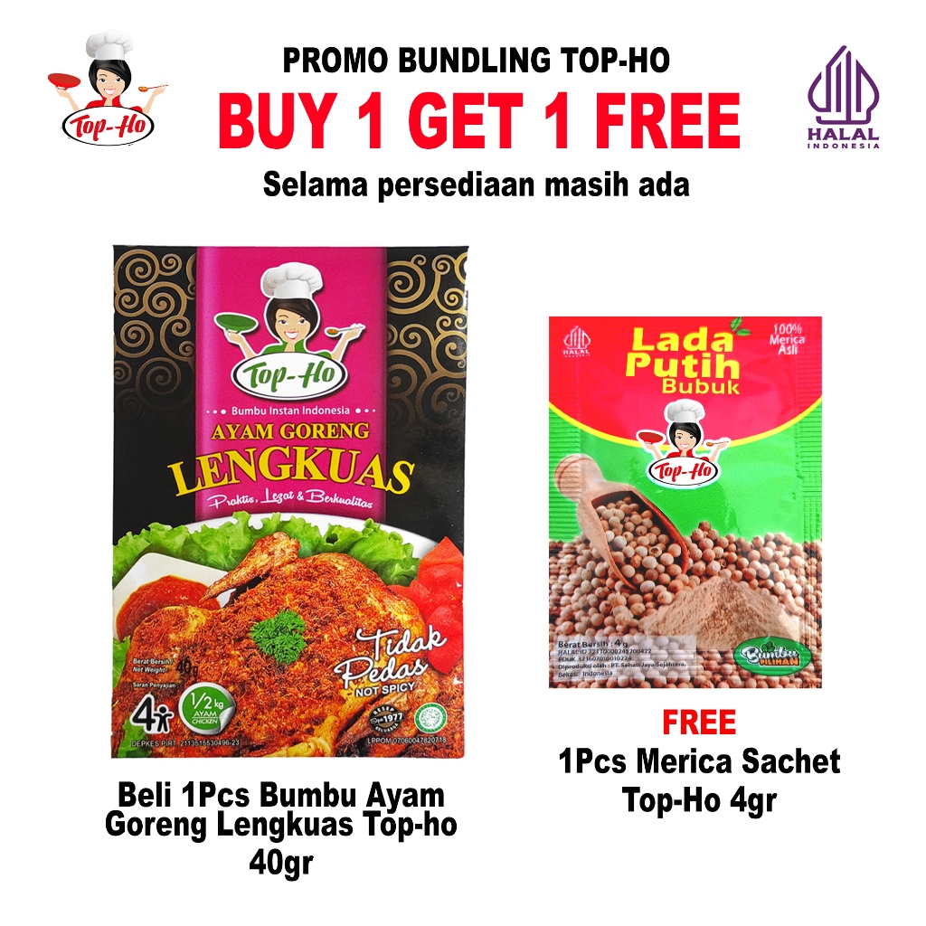 

PROMO BUNDLING BUMBU MASAK TOPHO DAN MERICA SACHET 100% MURNI