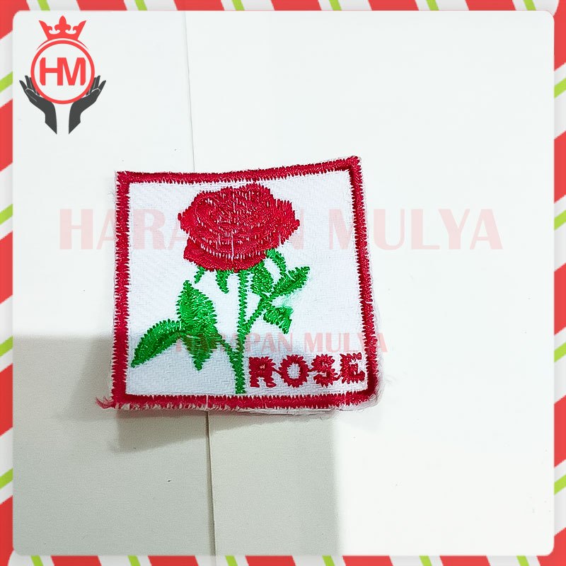 Tanda Regu Pramuka Bunga Mawar Bordir Bet Pramuka Patch Regu Rose - HM