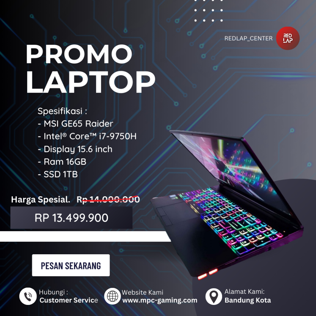 Laptop MSI GE65 Raider Intel Core i7 Ram 16GB SSD 1TB m29