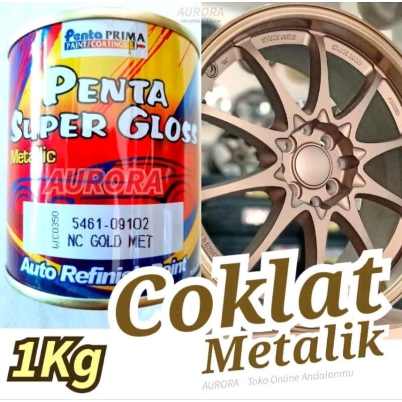 Cat Penta Super Gloss 1Kg Gold Met 5461-09102 Coklat Metallic Emas Titanium Mocca Metalik Magnesium 