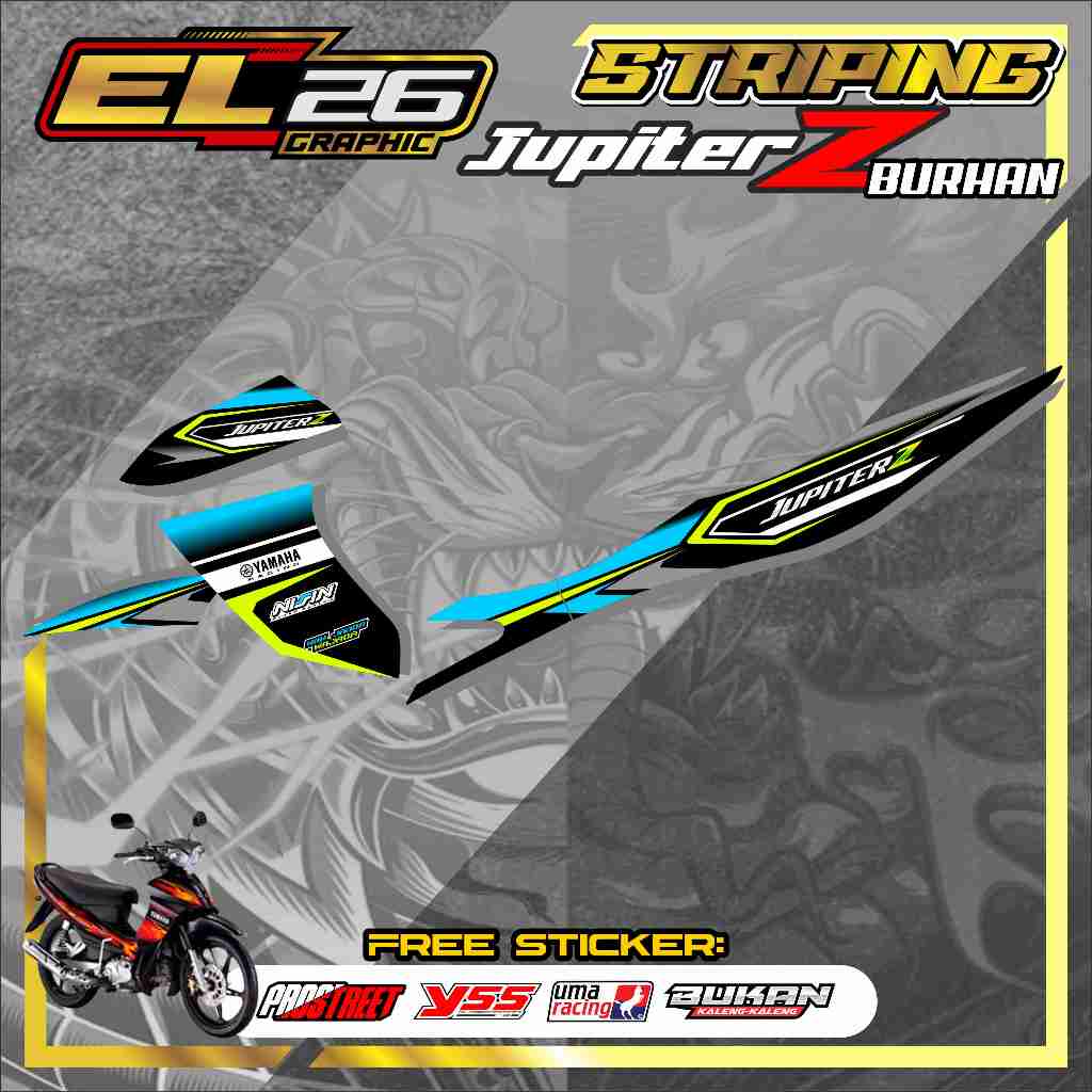 140 STRIPING STICKER YAMAHA JUPITER Z BURHAN - STICKER YAMAHA JUPITER Z BURHAN MOTIF SIMPLE GRAFIK