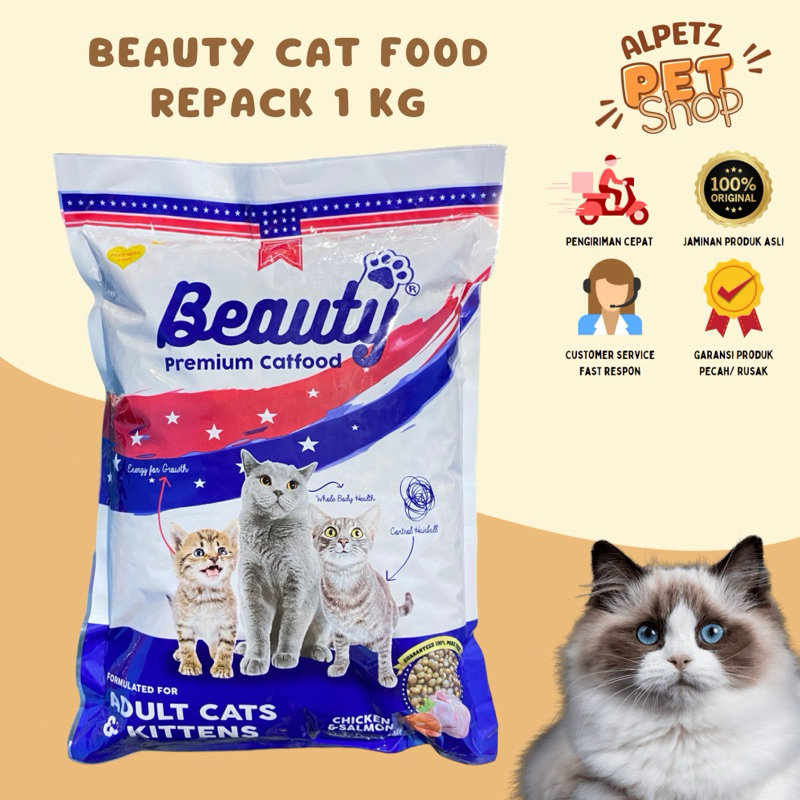 Beauty Cat Food  Repack 1kg /Pakan Kucing Beauty