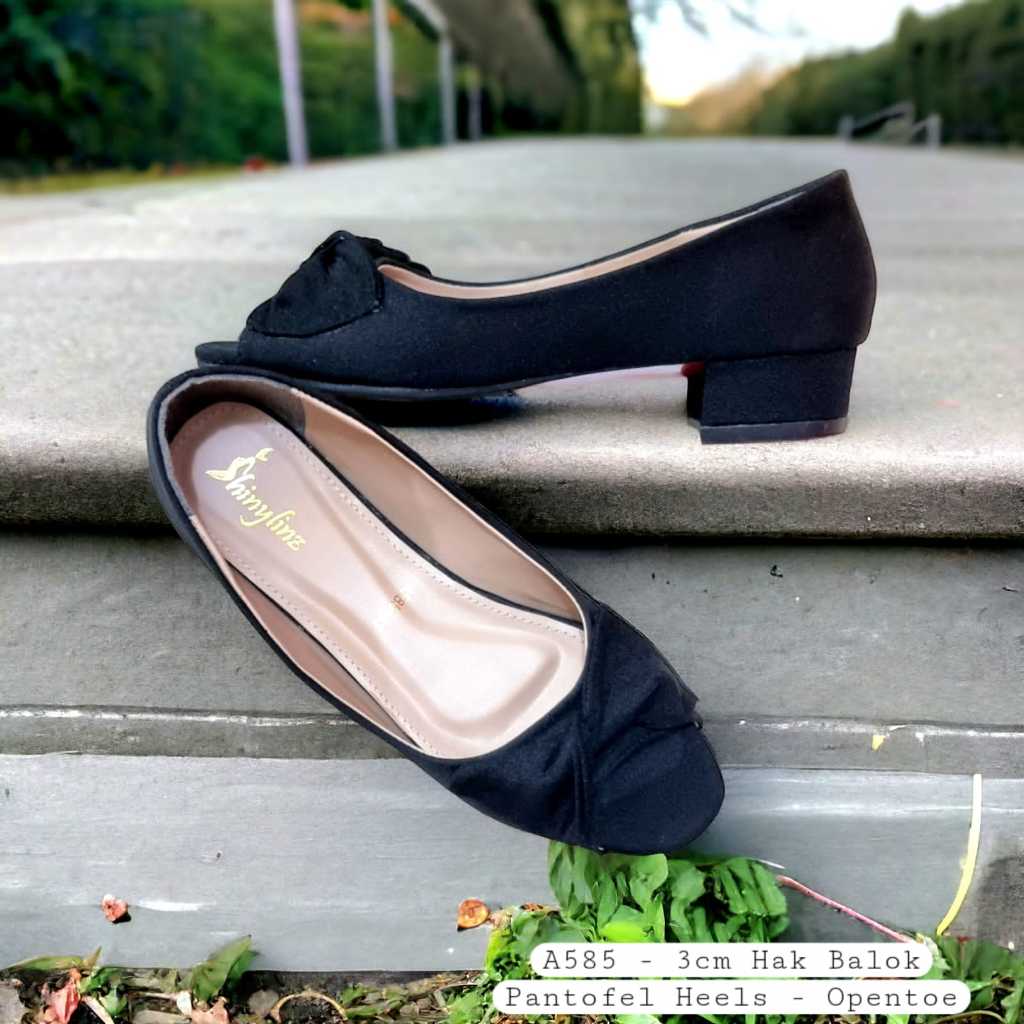 A585 Pantofel Wanita Bigsize [Shinylinz Premium Size 41 - 47]  Sandal Pantofel Heels Opentoe Kantor 