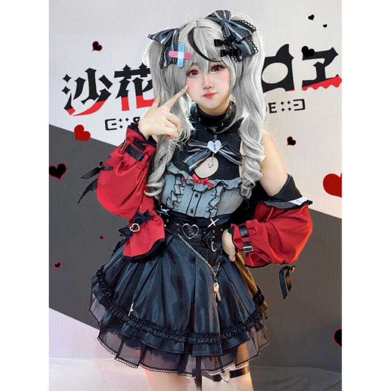 【Lolicos】Ready Hololive JP VTuber Sakamata Chloe Cosplay Costume Fullset Wig Virtual Youtuber Kostum