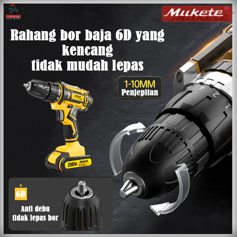 Heaventee.Id Mukete 398Vf/598Vf Bor Listrik Mini Bor Elektrik Bor Impact Baterai Bor Baterai Tangan